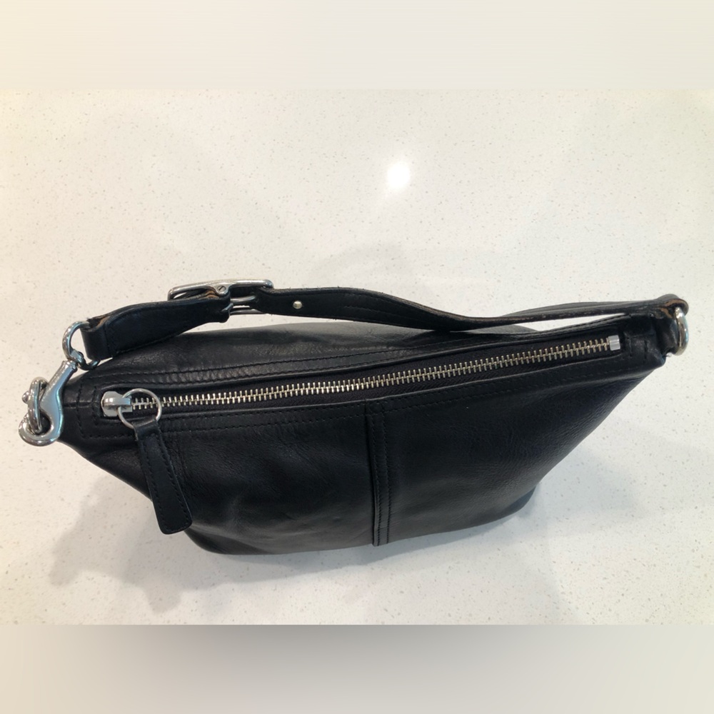 VINTAGE Coach Legacy Black Leather Demi Hobo Bag #9596 with Chrome Hardware - Picture 9 of 12
